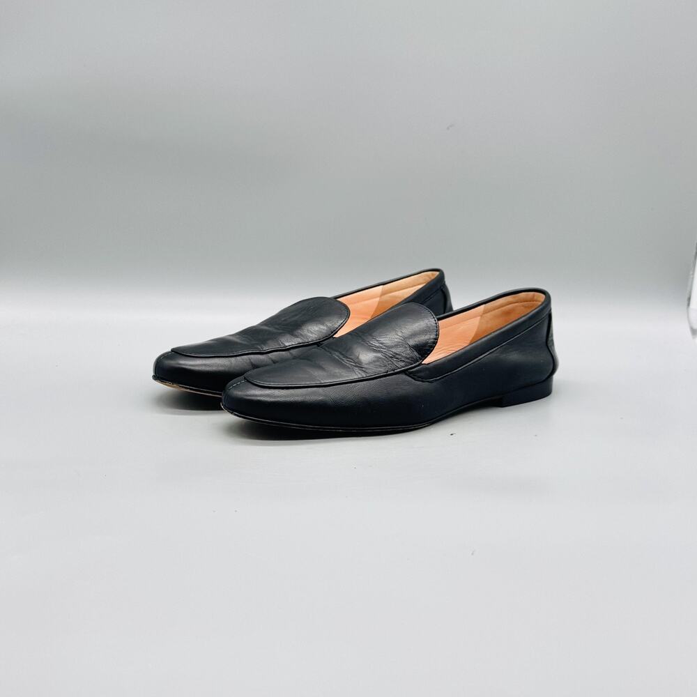 J Crew Shoes Womens 6.5 Black Leather Loafer Flats Slip On Casual Comfort - Picture 3 of 11